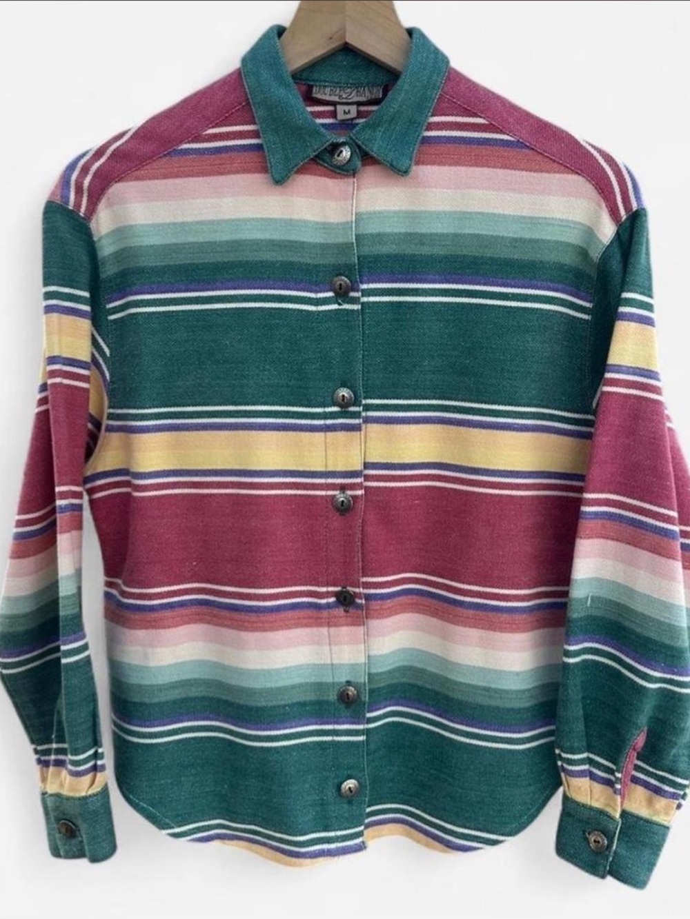 Vintage Double D Ranchwear Striped serape Western Button-Up RTL $245 M like new - Picture 3 of 8